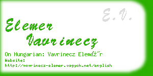 elemer vavrinecz business card